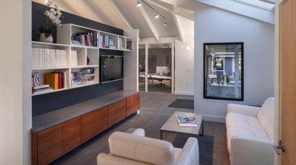 Employee gathering spaces in office commercial construction project