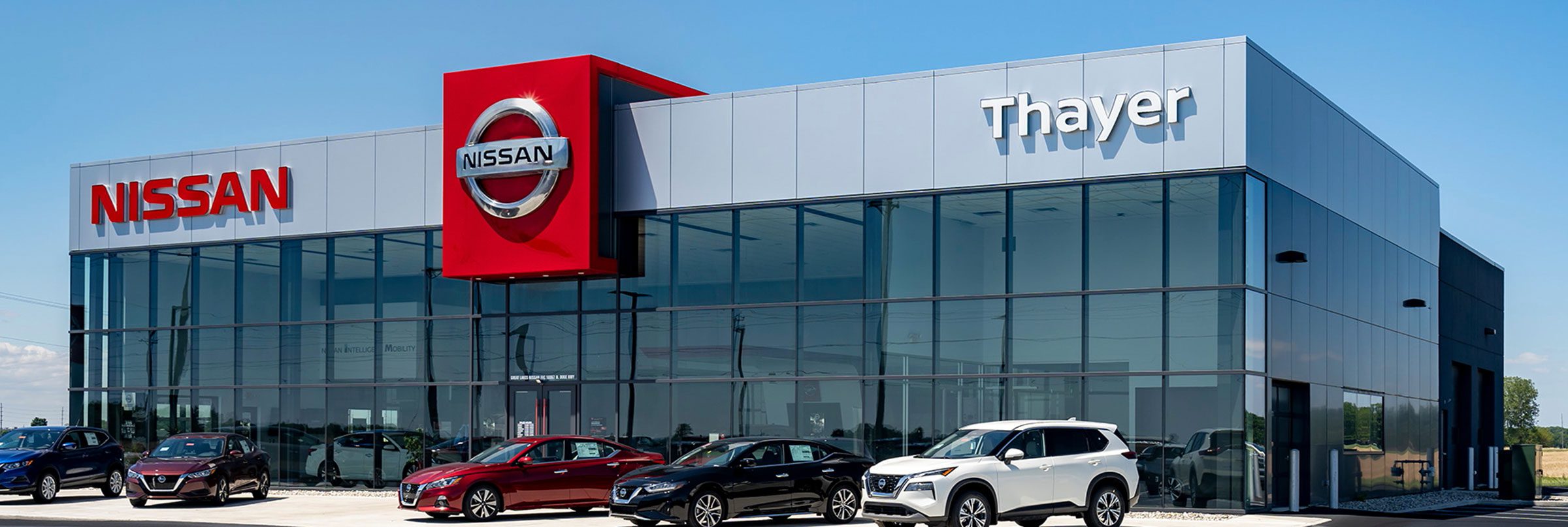 thayer-nissan-construction-project Front elevation of Nissan auto dealership construction project