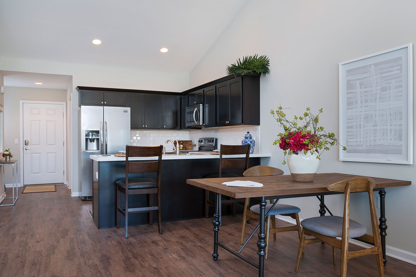 Kitchen and dining area in living facility constructed by Miller Diversified