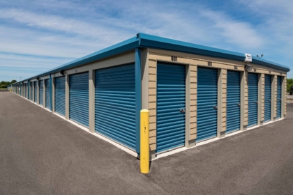 closeup view of self storage facility commercial construction project