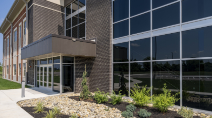The entrance of the educational facility for which Miller Diversified served as construction manager as owner's representative