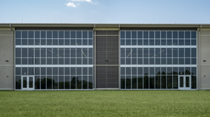 Miller Diversified worked as construction manager as owner's representative, and suggested an improvement on the design, a curtain wall system pictured here that saved $300,000.