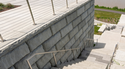 The pavilion and stairwell overlooking the Maumee River were built by Miller Diversified Construction
