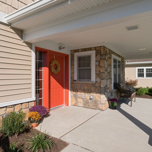 The front entryway of a supported living home for Sunshine Inc. of Northwest Ohio constructed by Miller Diversified