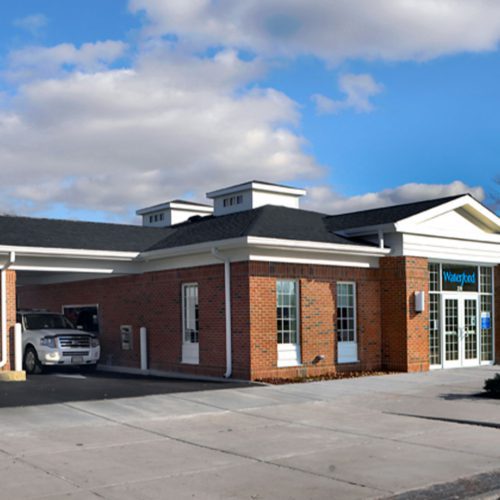 A drive-thru ATM area from our Waterford Bank commercial construction project