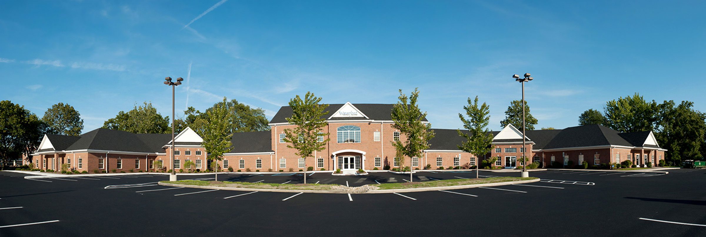 Commercial Construction Projects - Waterford Bank 117 The exterior elevation of a completed bank commercial construction project