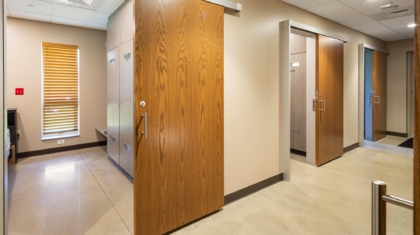 Sleeping bay hall at Turtlecreek Fire Station showcases innovative design solutions proposed by Miller Diversified