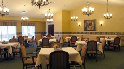 Dining room area of a medical facility project completed by Miller Diversified Construction