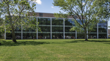 A side view of Notre Dame academy's new windows, installed by the commercial construction team at Miller Diversified