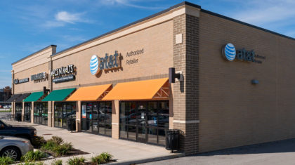 The side view of a retail building from a construction project by Miller Diversified