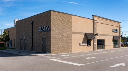 The back side of a retail building from a commercial construction project completed by Miller Diversified